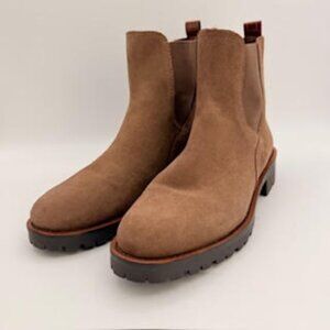 Sam Edelman Laguna Tan Suede Chelsea Boots Lug Sole Ankle Booties Women’s Size 6